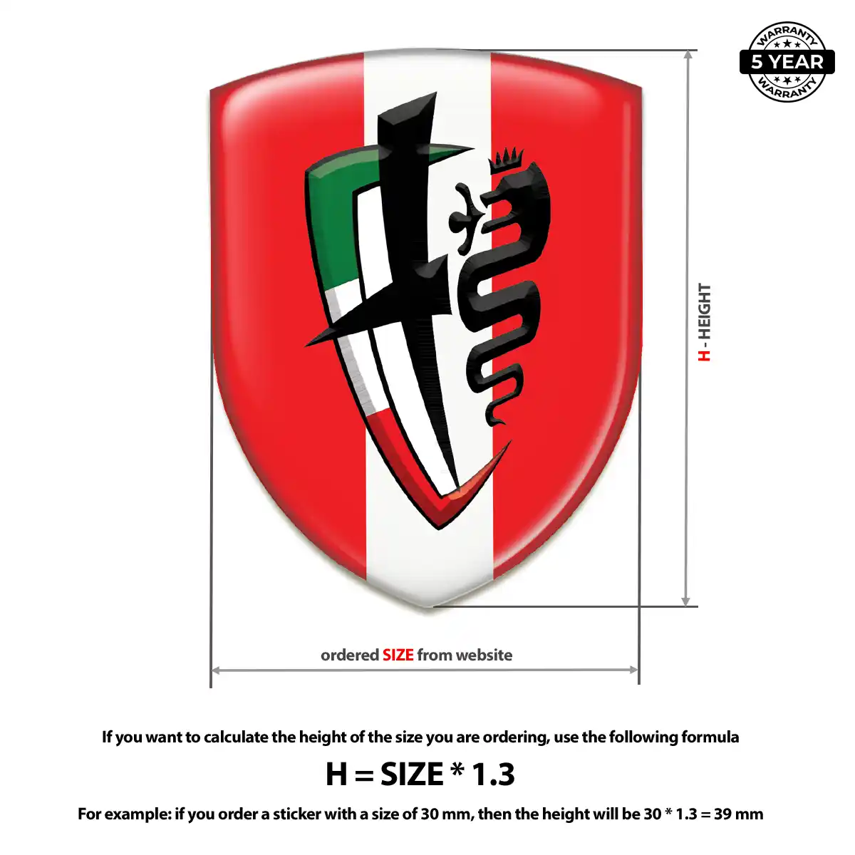 Alfa Romeo Resin Badge Sticker Deluxe Edition
