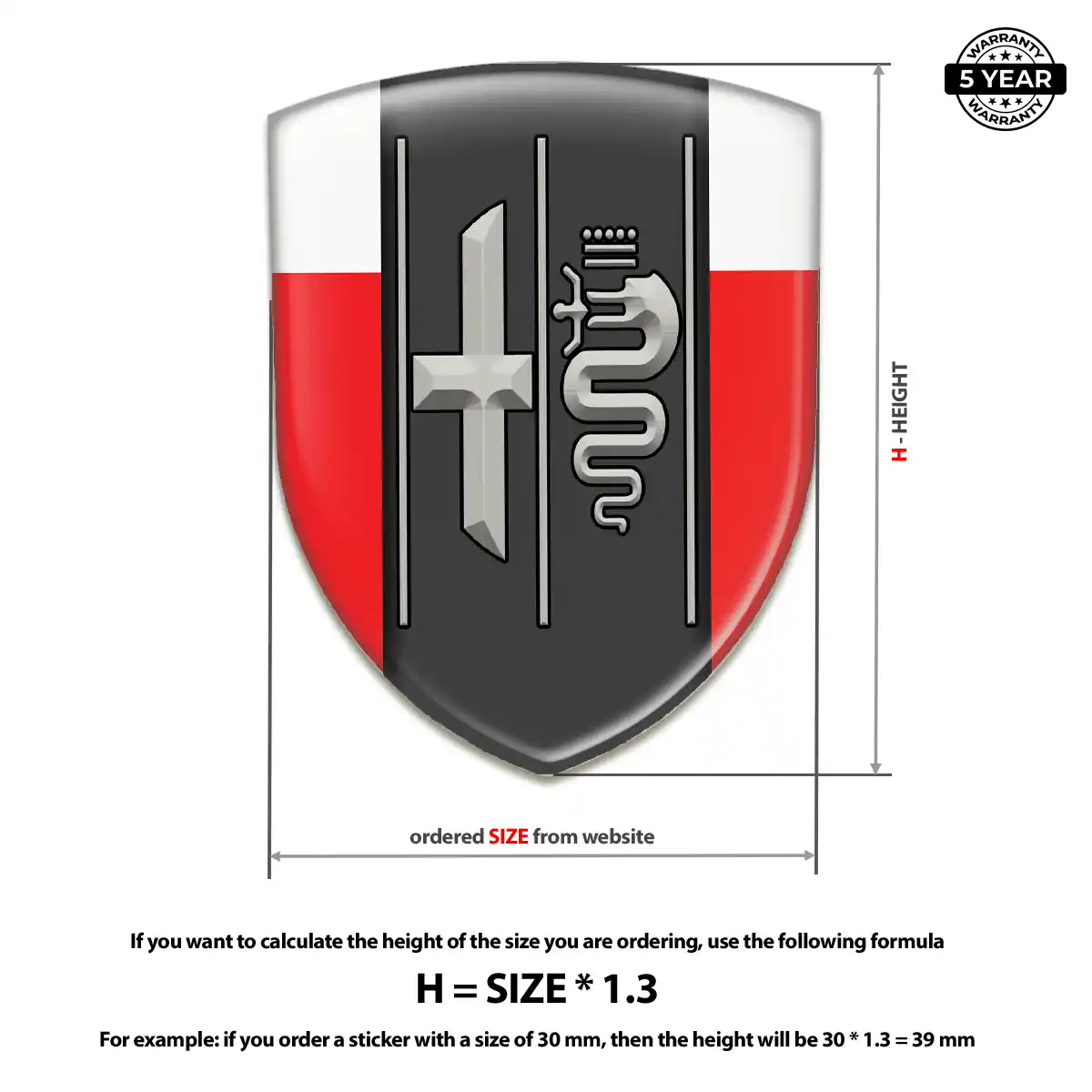 Alfa Romeo Resin Badge Sticker Elite Finish