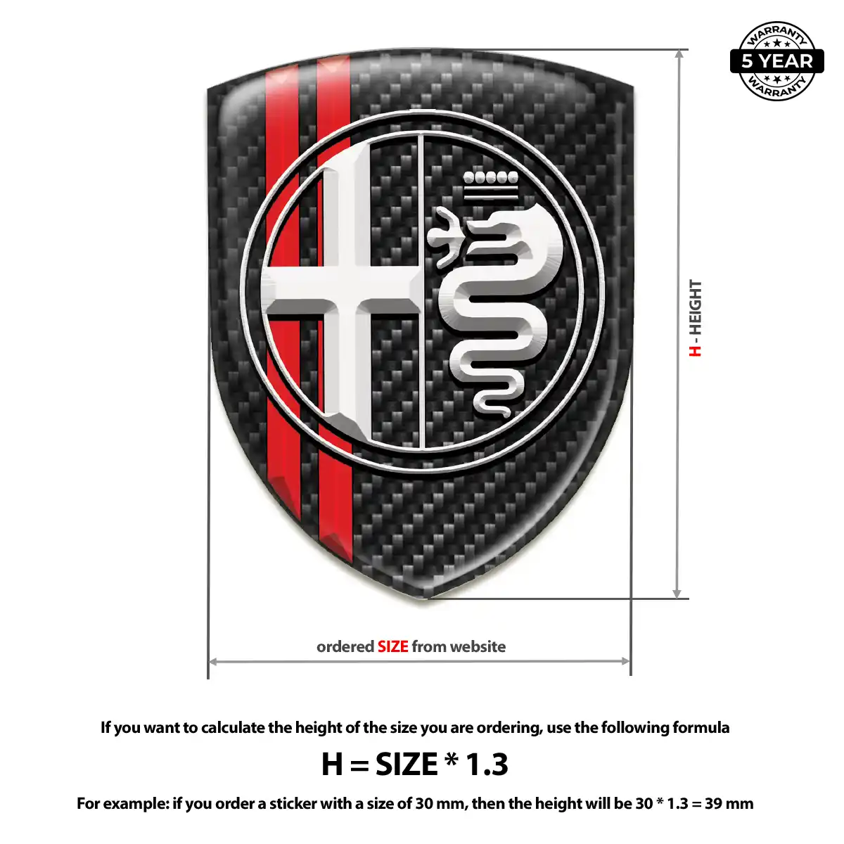 Alfa Romeo Resin Badge Sticker Exclusive Series