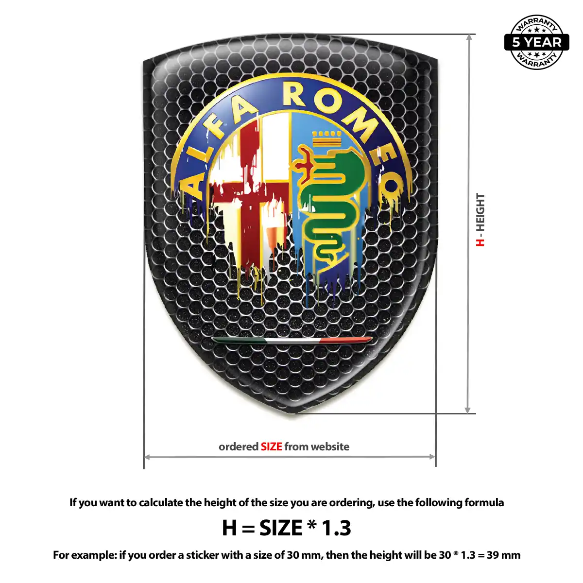 Alfa Romeo Resin Badge Sticker Prestige Line