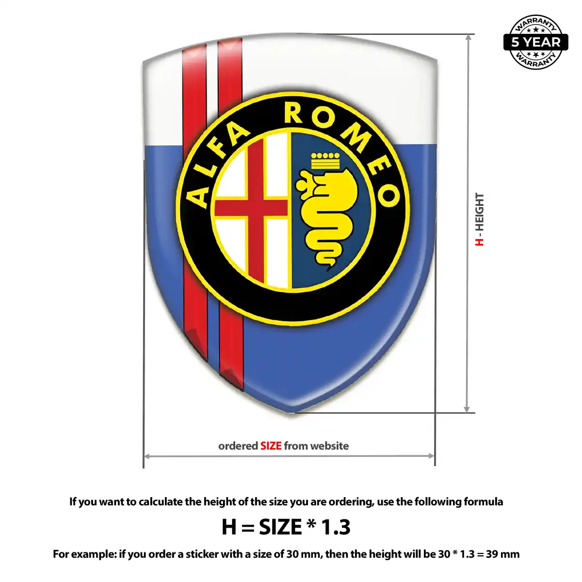 Alfa Romeo Resin Badge Sticker Prime Quality