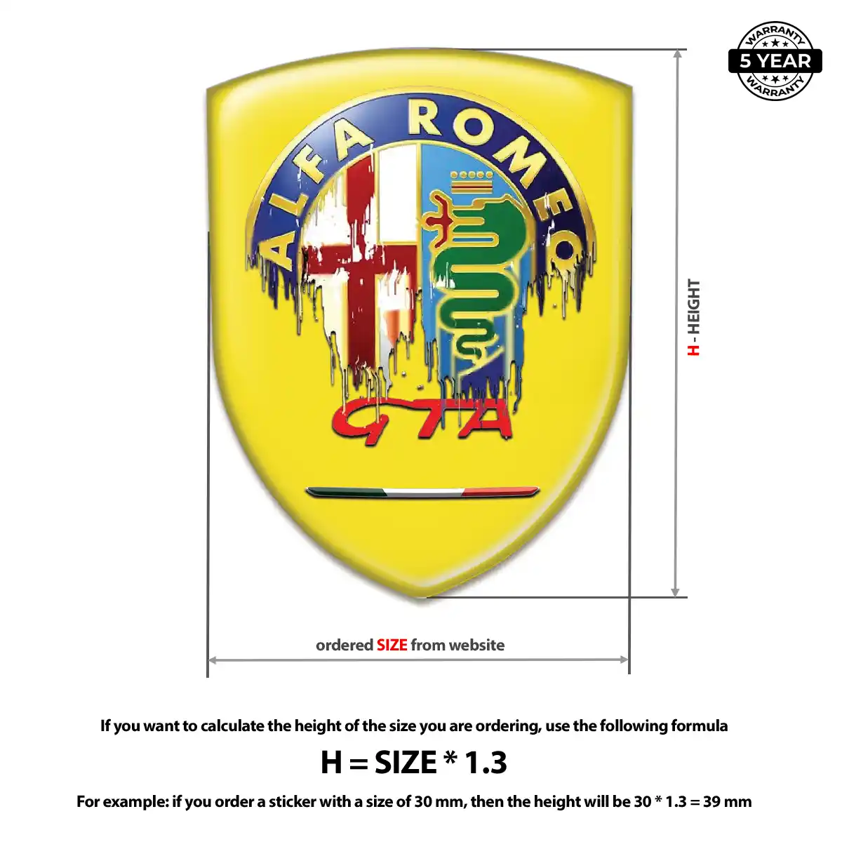 Alfa Romeo Resin Badge Sticker Refined Design