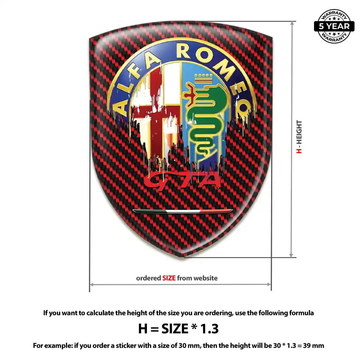 Alfa Romeo Resin Badge Sticker Signature Grade