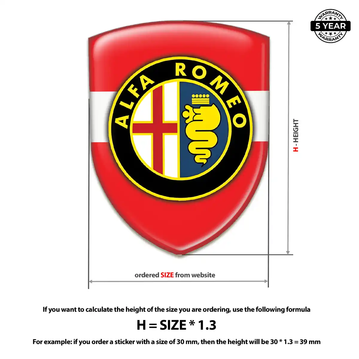 Alfa Romeo Resin Badge Sticker Sleek Style