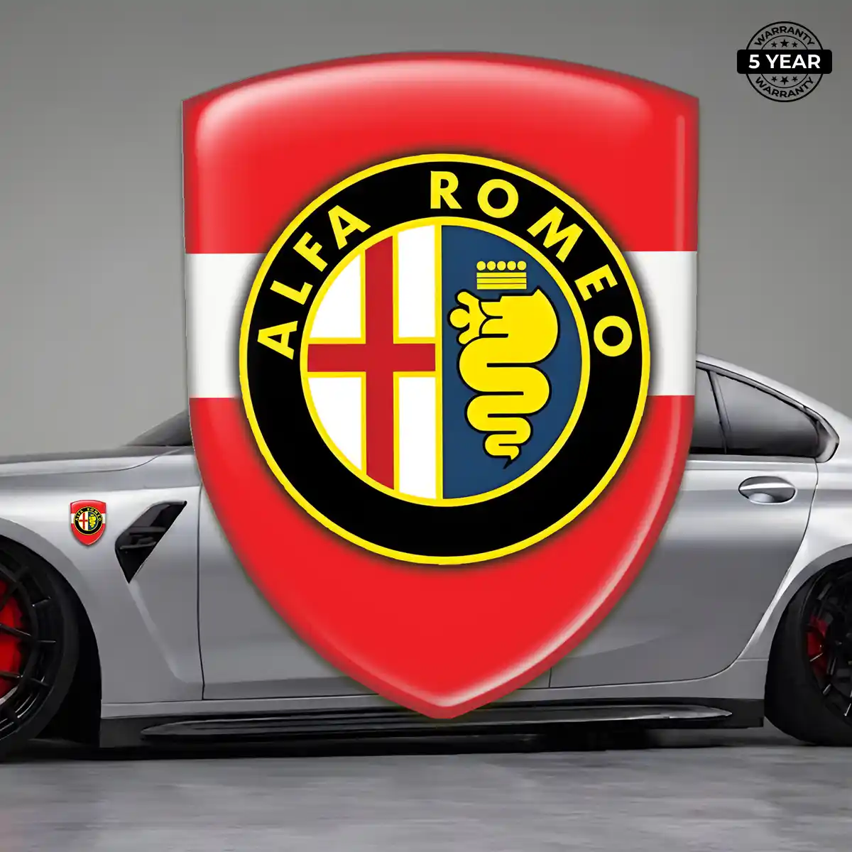 Alfa Romeo Resin Badge Sticker Sleek Style