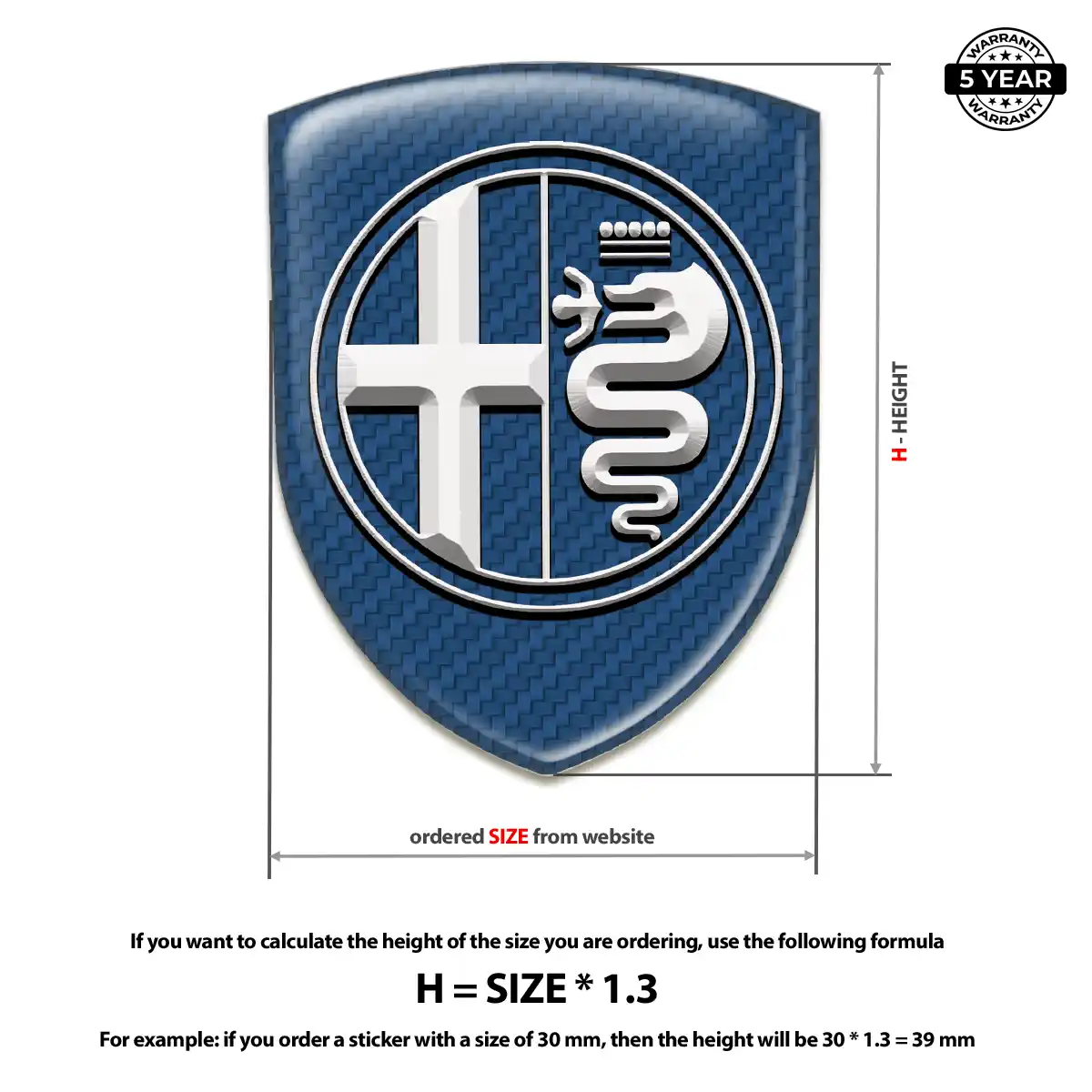 Alfa Romeo Resin Badge Sticker Superior Craft