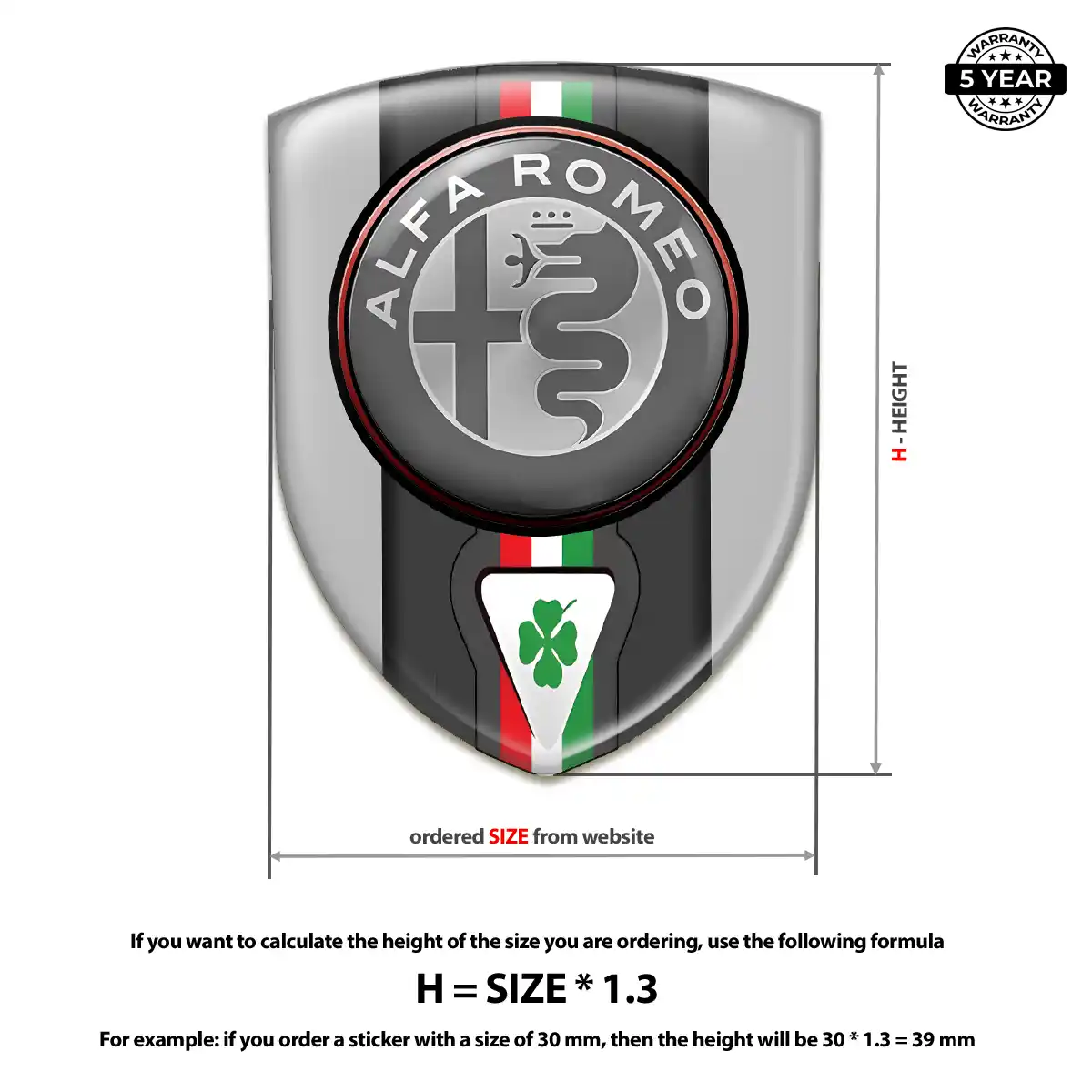 Alfa Romeo Resin Domed Sticker Deluxe Edition