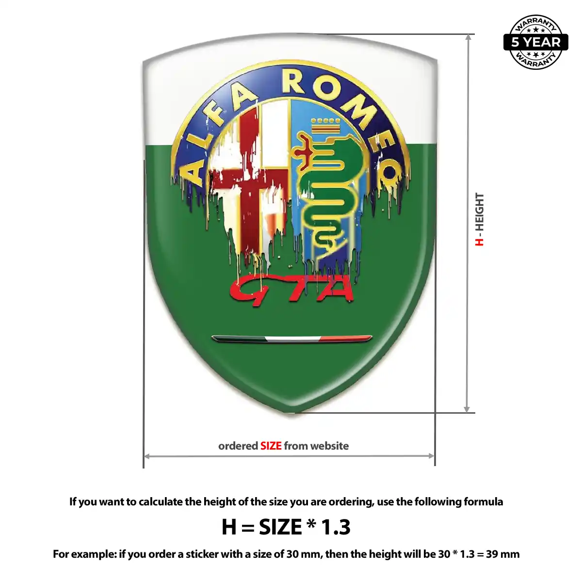 Alfa Romeo Resin Domed Sticker Prestige Line