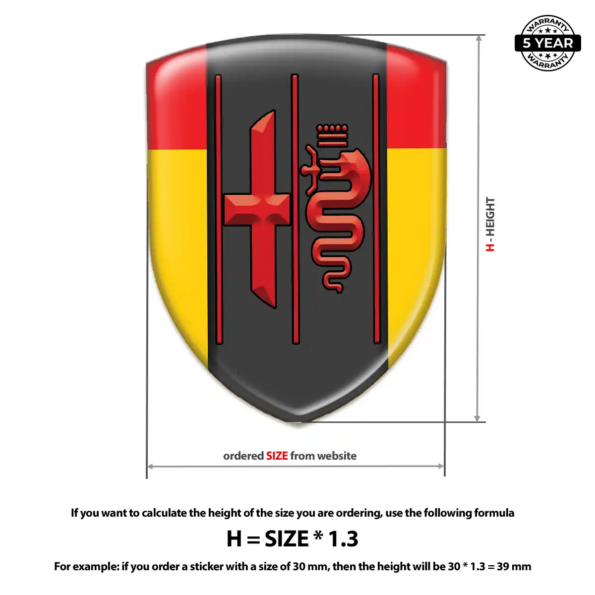 Alfa Romeo Resin Domed Sticker Prime Quality