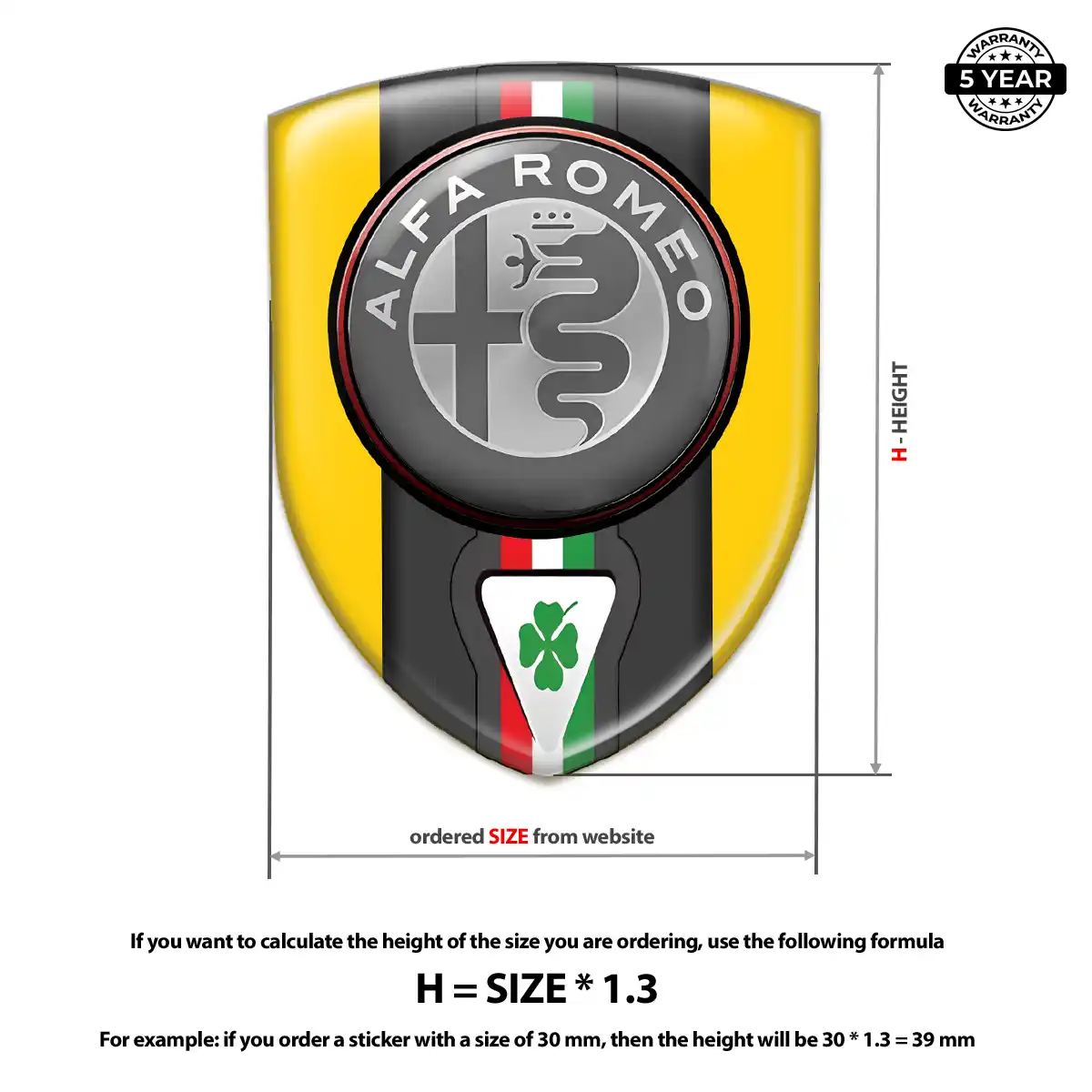 Alfa Romeo Resin Domed Sticker Refined Design