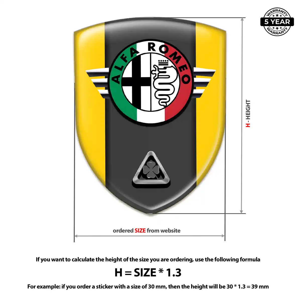 Alfa Romeo Resin Domed Sticker Signature Grade