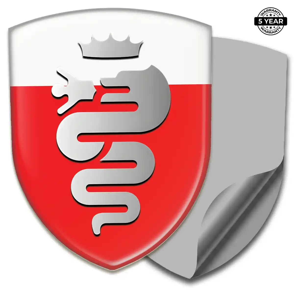 Alfa Romeo Resin Domed Sticker Sleek Style