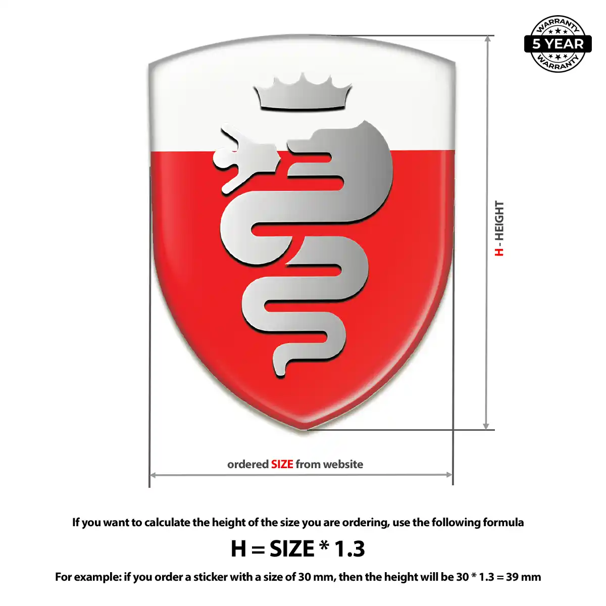 Alfa Romeo Resin Domed Sticker Sleek Style
