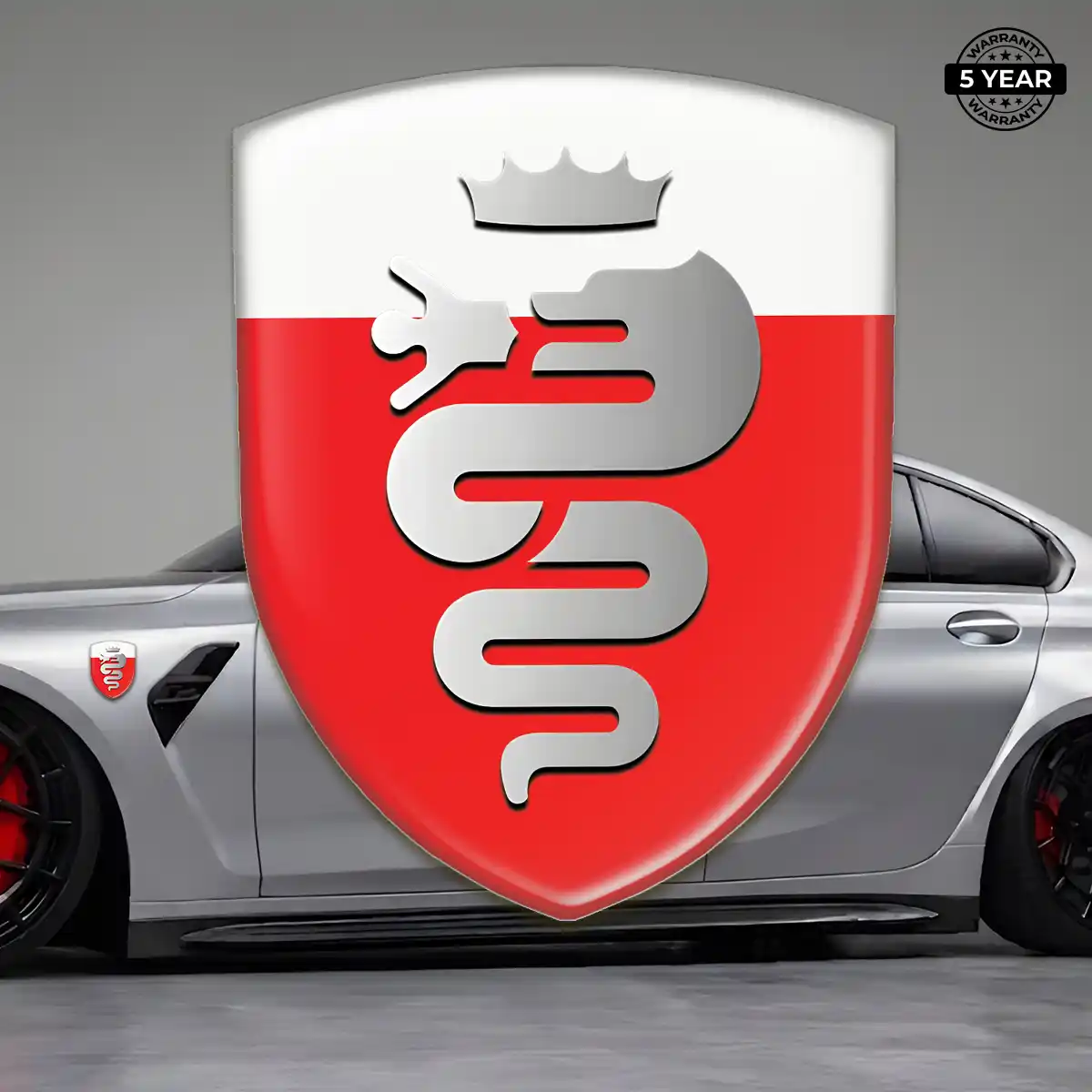 Alfa Romeo Resin Domed Sticker Sleek Style