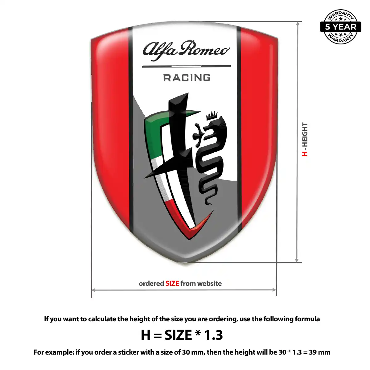 Alfa Romeo Resin Emblem Sticker Deluxe Edition
