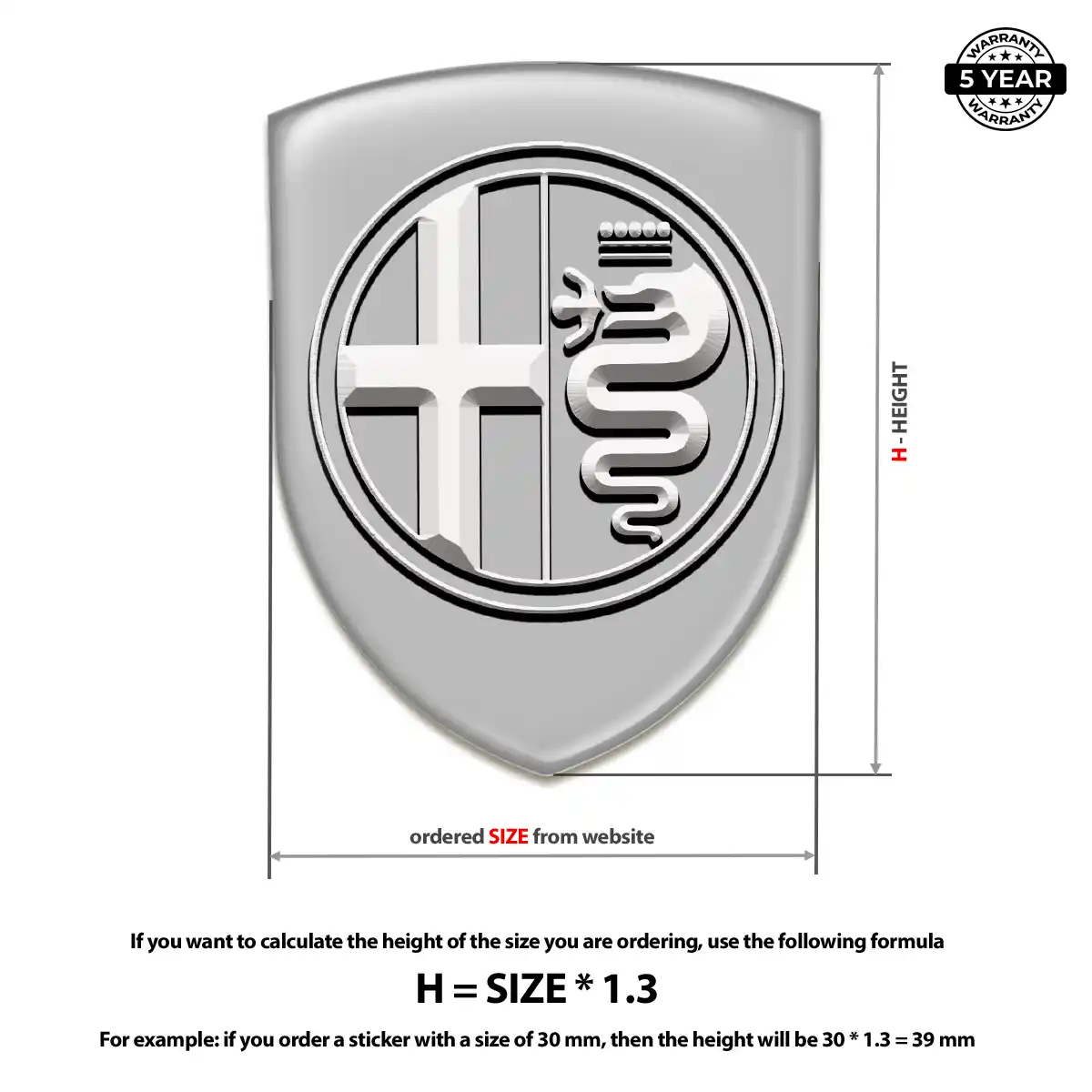 Alfa Romeo Resin Emblem Sticker Elite Finish