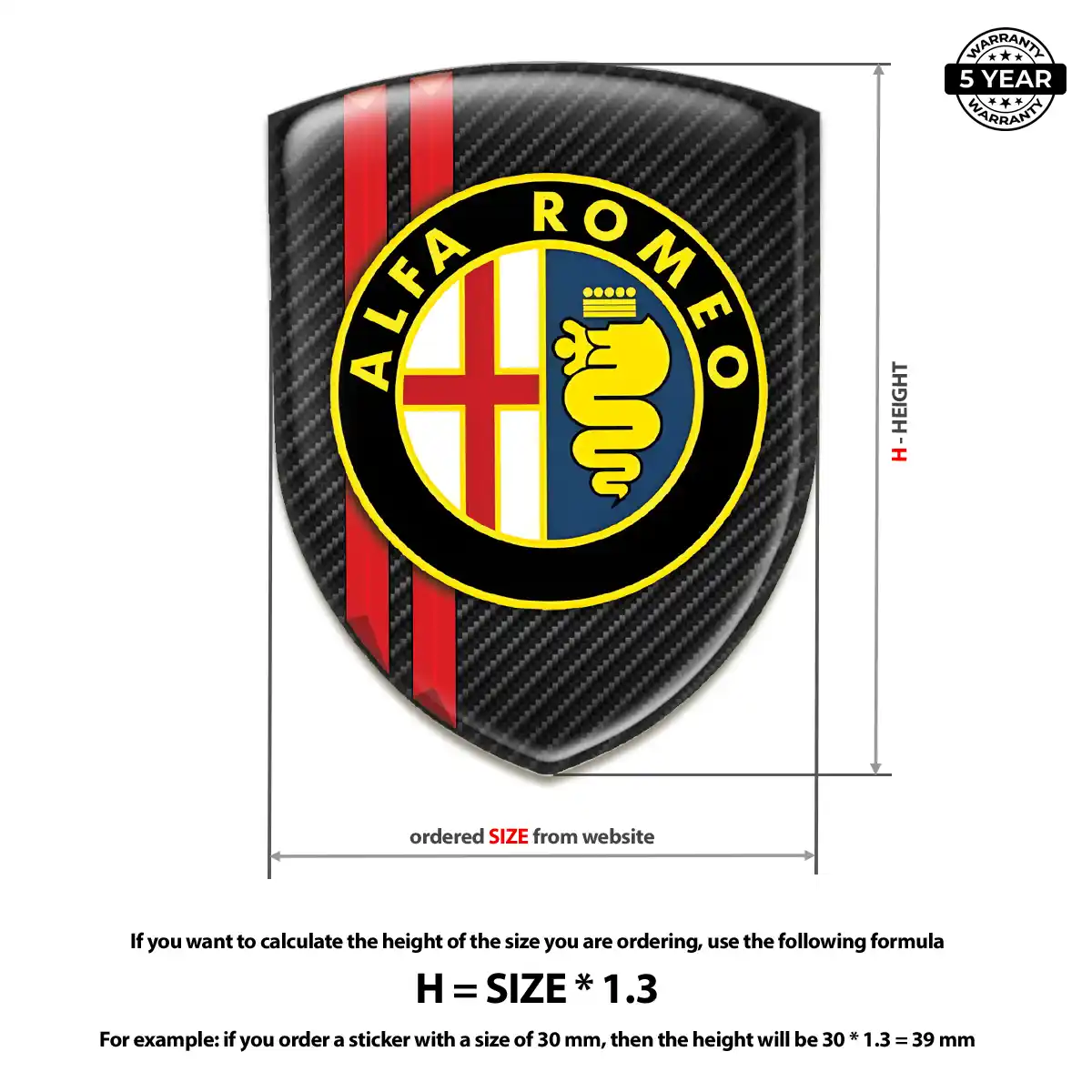Alfa Romeo Resin Emblem Sticker Exclusive Series