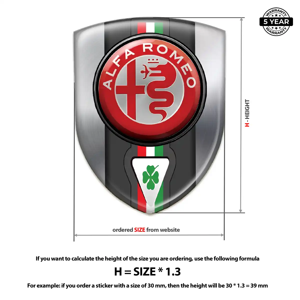 Alfa Romeo Resin Emblem Sticker Prestige Line