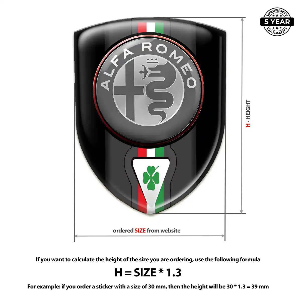 Alfa Romeo Resin Emblem Sticker Prime Quality