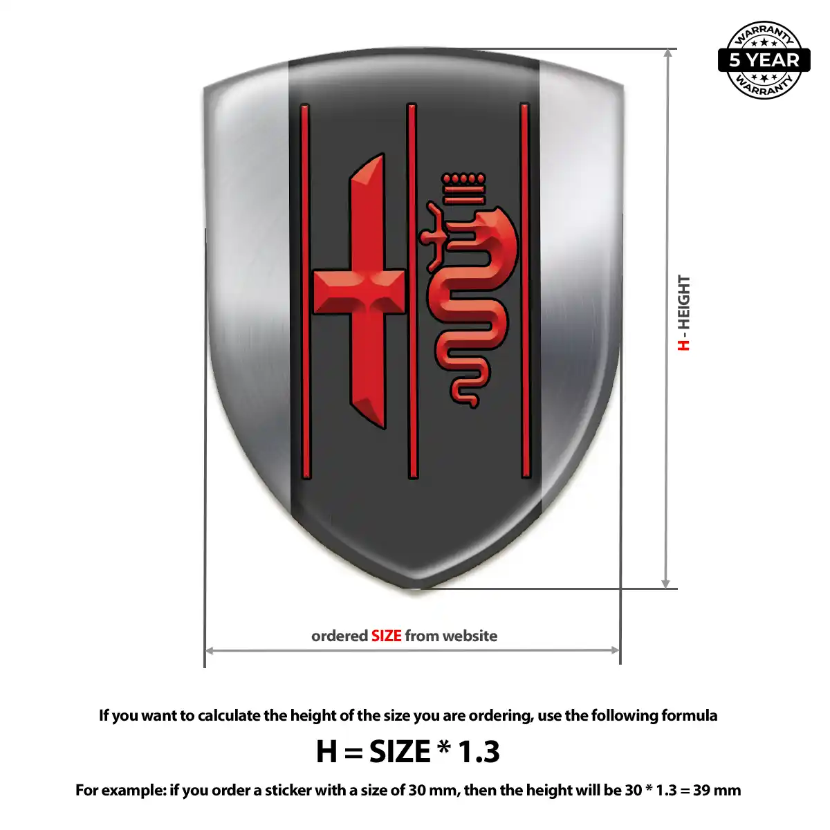 Alfa Romeo Resin Emblem Sticker Refined Design