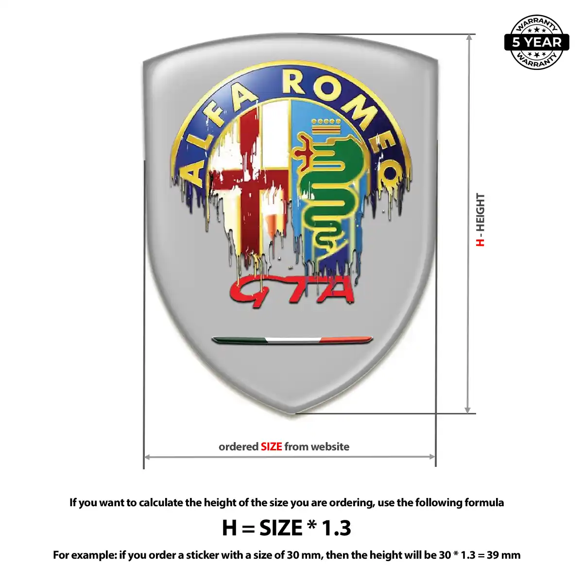 Alfa Romeo Resin Emblem Sticker Signature Grade