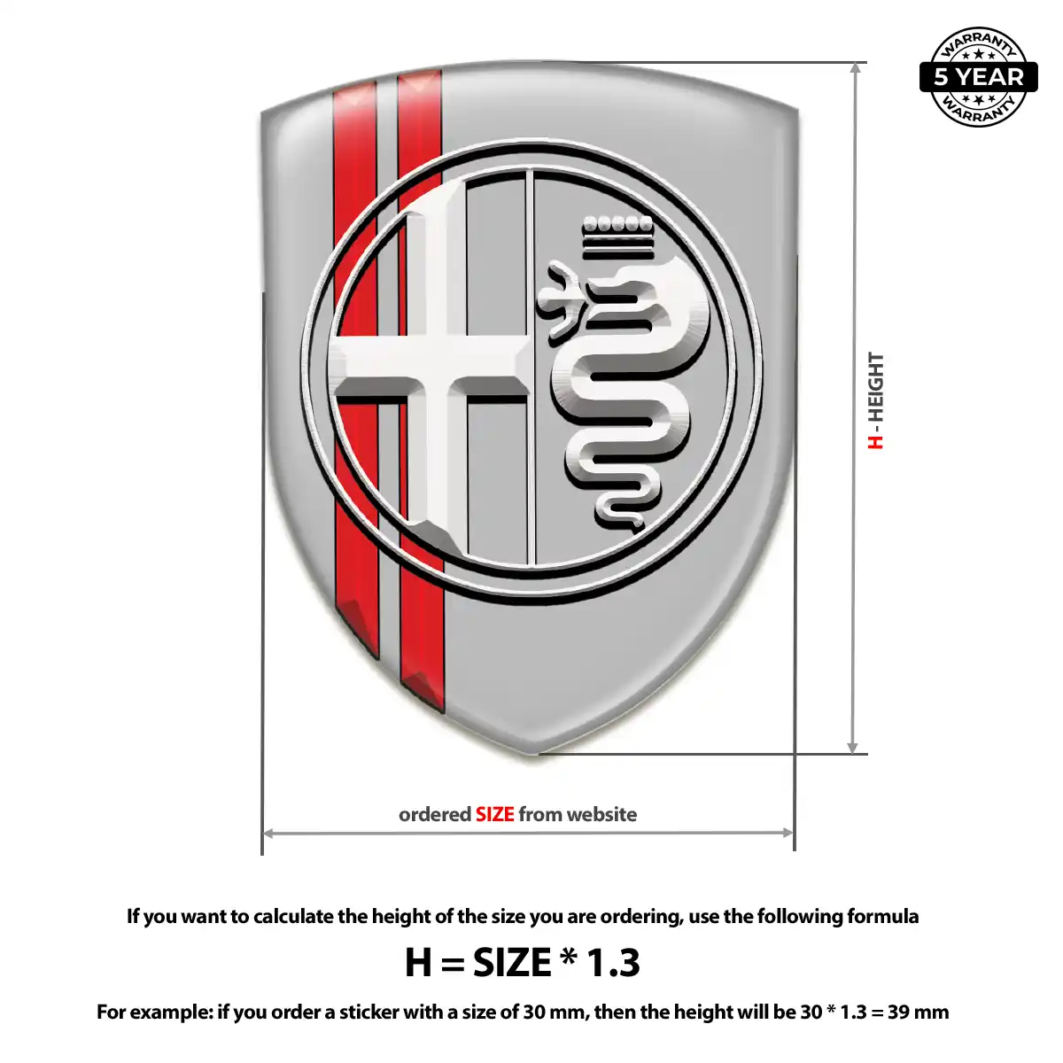 Alfa Romeo Resin Emblem Sticker Sleek Style