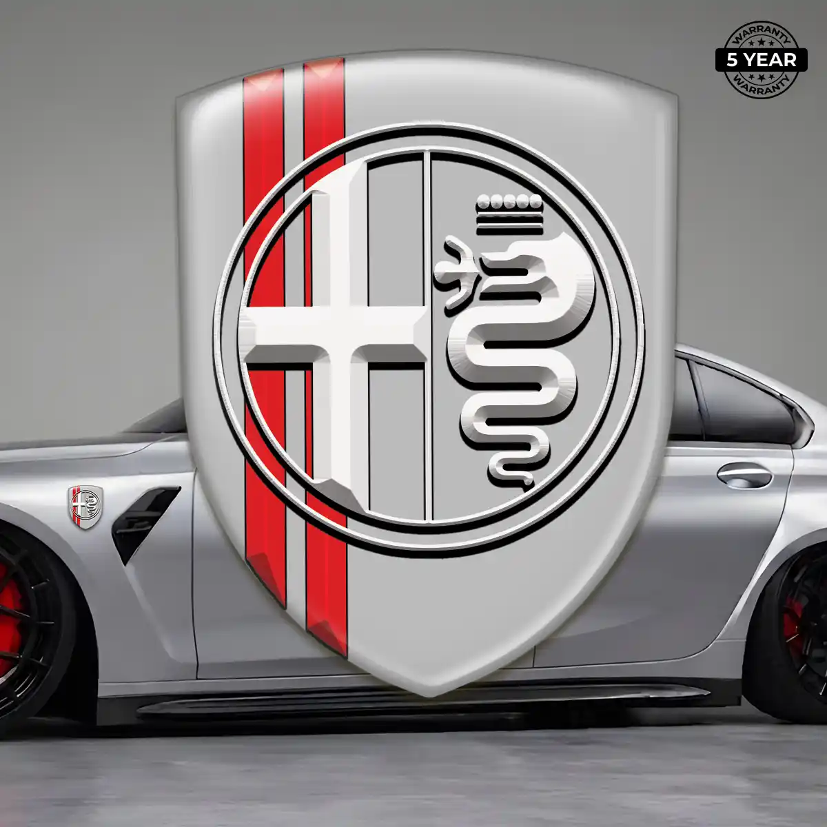 Alfa Romeo Resin Emblem Sticker Sleek Style