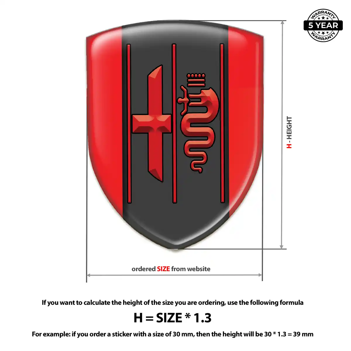 Alfa Romeo Resin Emblem Sticker Superior Craft