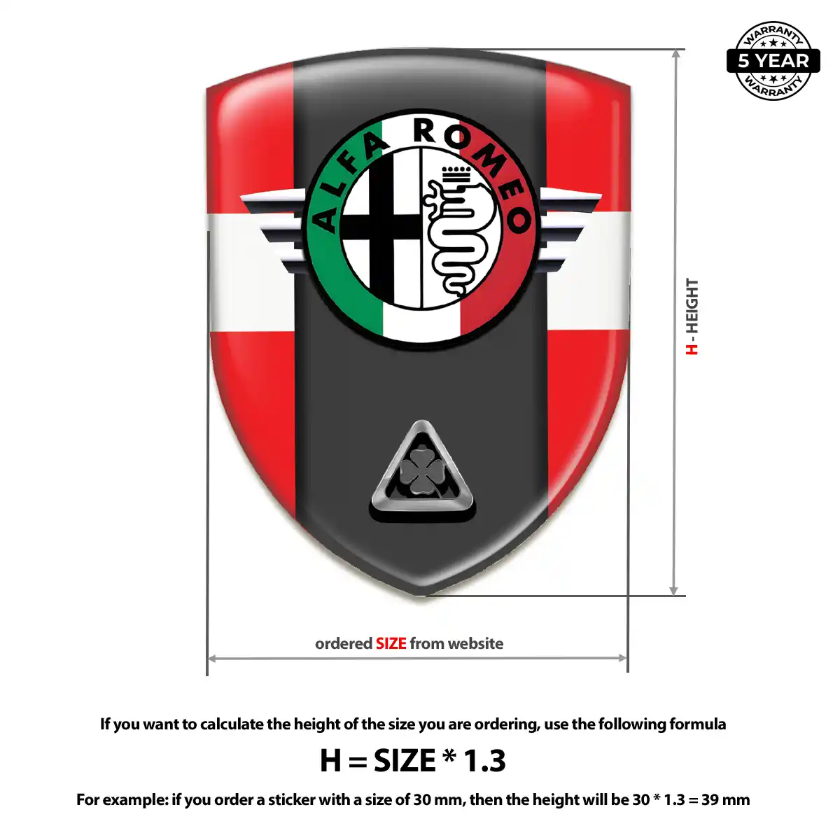 Alfa Romeo Self Adhesive Emblem Sticker Prestige Line