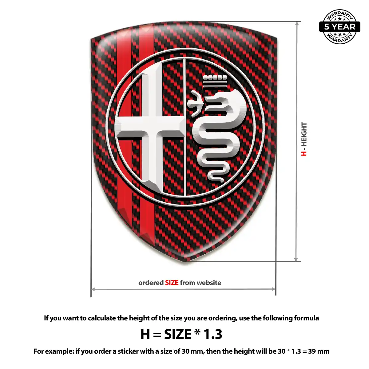 Alfa Romeo Self Adhesive Emblem Sticker Prime Quality