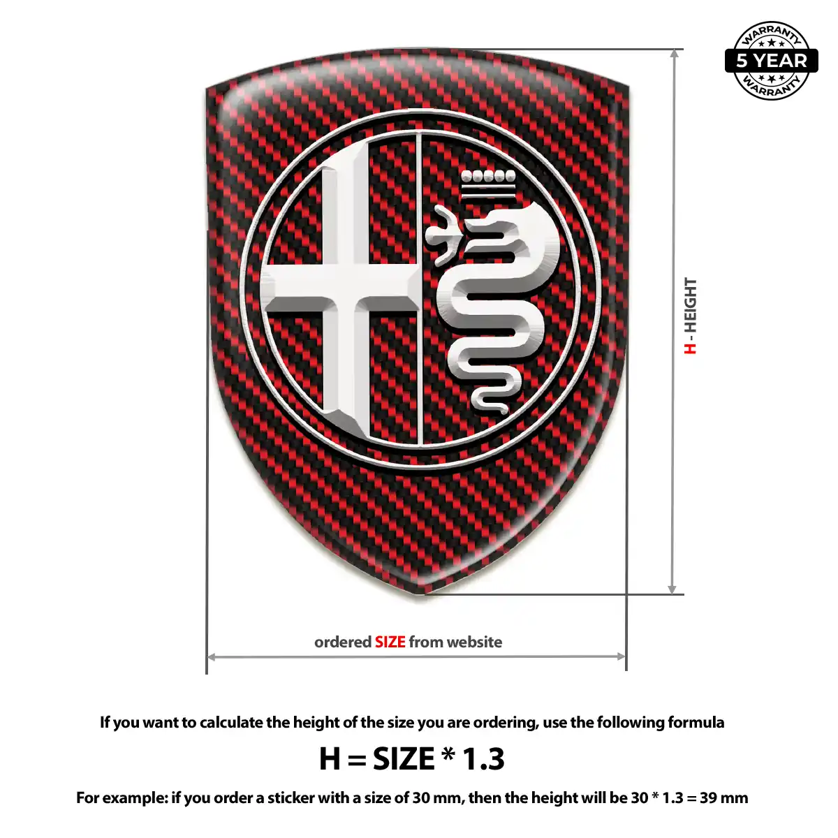 Alfa Romeo Self Adhesive Emblem Sticker Refined Design