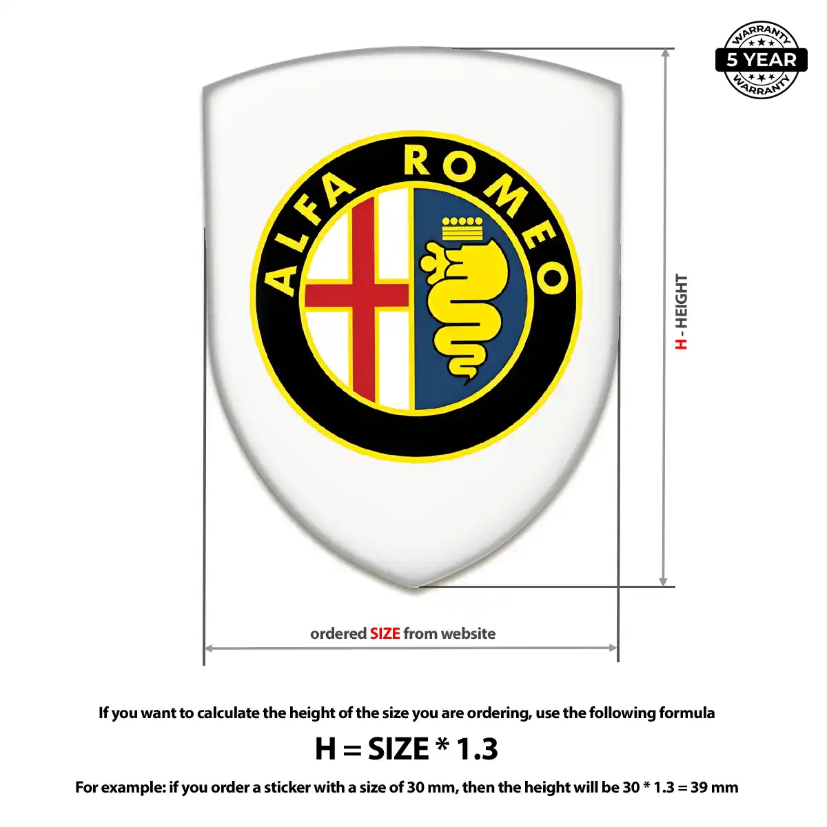 Alfa Romeo Self Adhesive Emblem Sticker Superior Craft