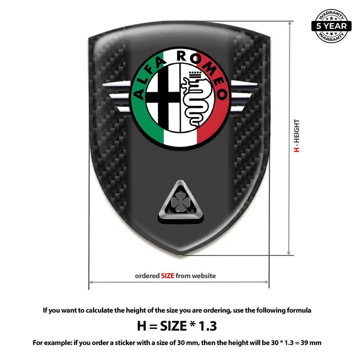 Alfa Romeo Silicone Sticker Refined Design