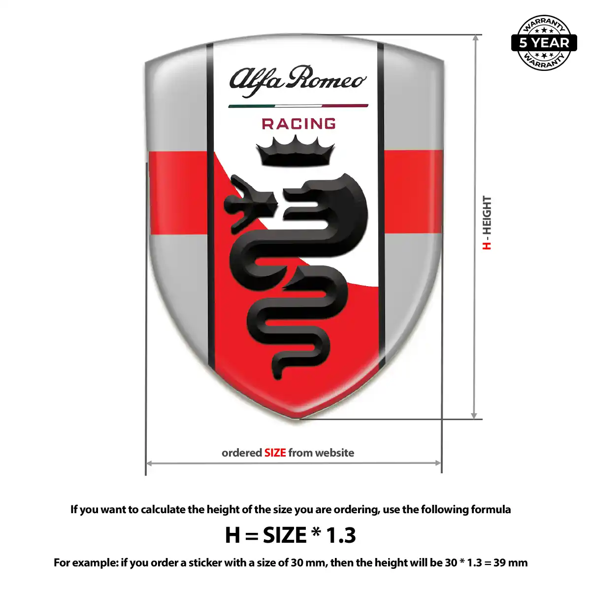 Alfa Romeo Silicone Sticker Signature Grade