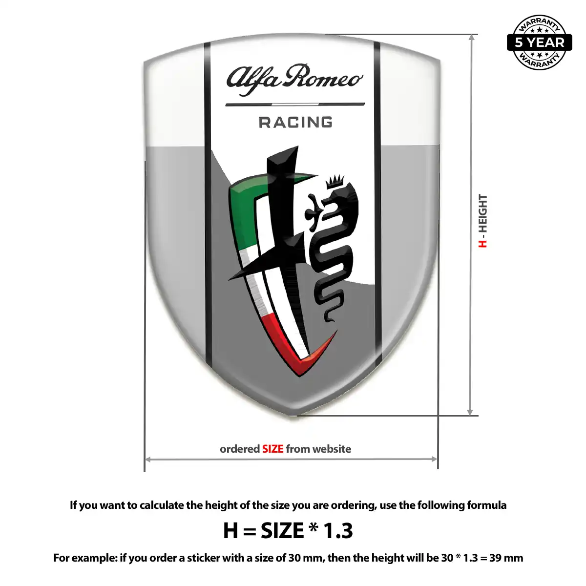 Alfa Romeo Silicone Sticker Superior Craft