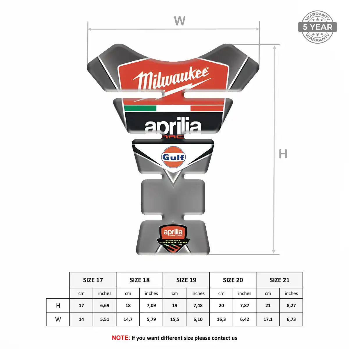 Aprilia 3D Domed Tank Pad Elite Edition