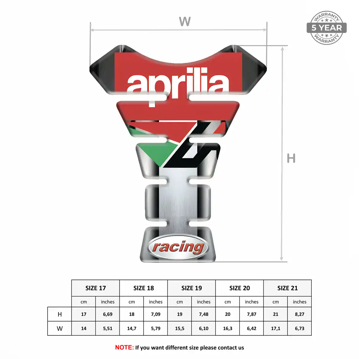 Aprilia 3D Domed Tank Pad Noble Edition