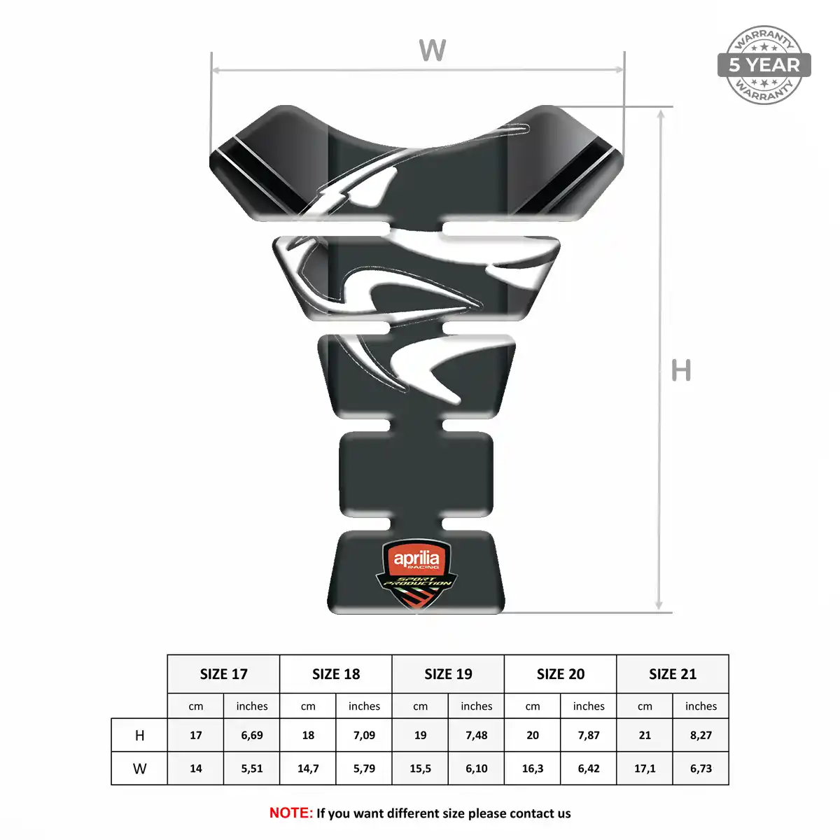 Aprilia 3D Domed Tank Pad Opulent Line