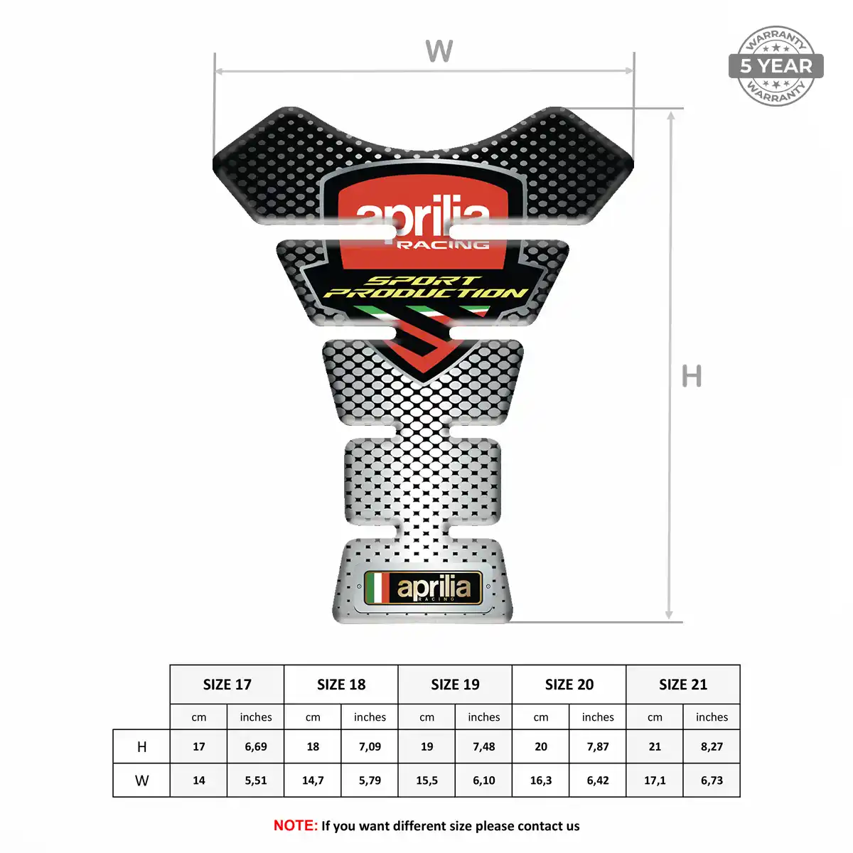 Aprilia 3D Domed Tank Pad Prime Quality