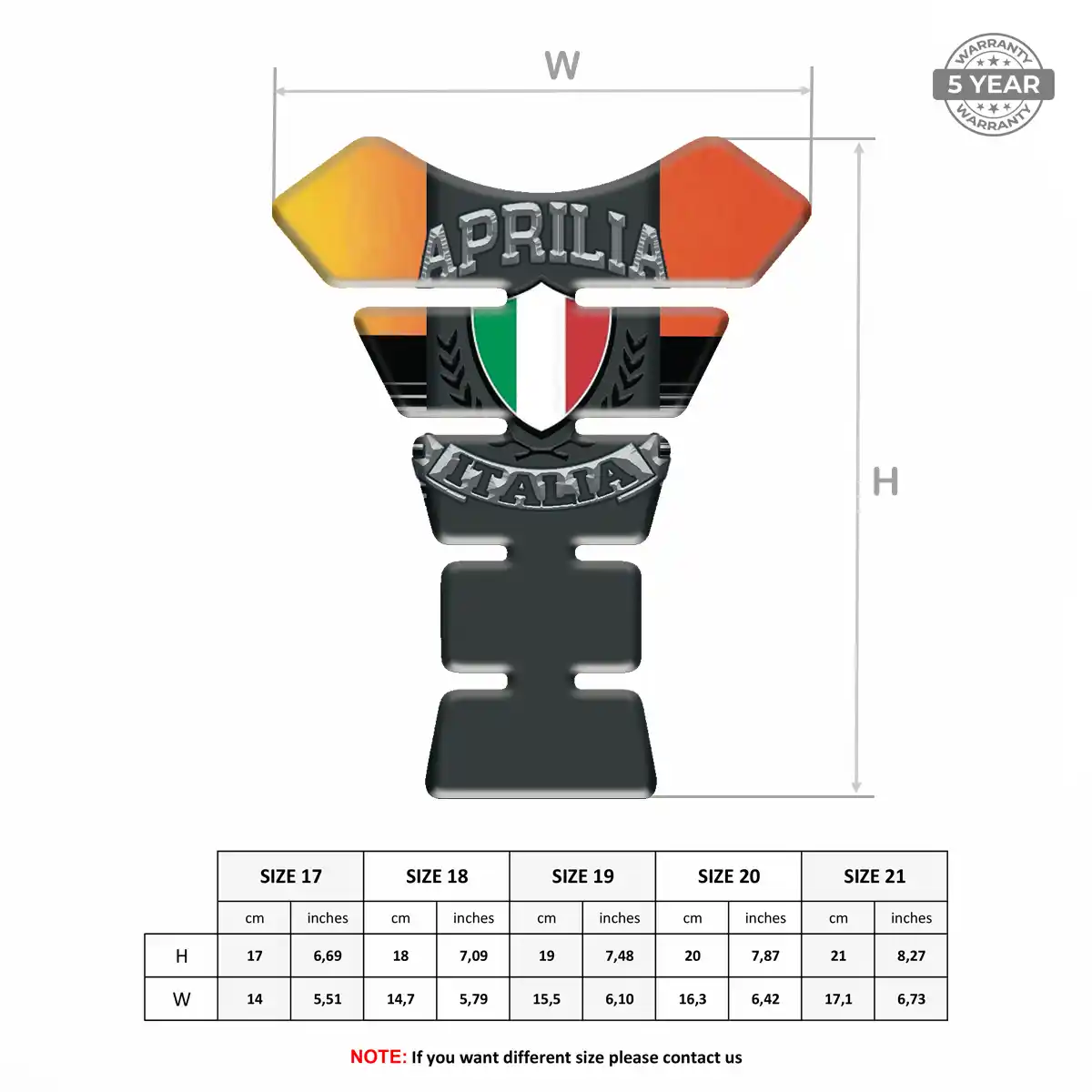 Aprilia 3D Domed Tank Pad Signature Grade