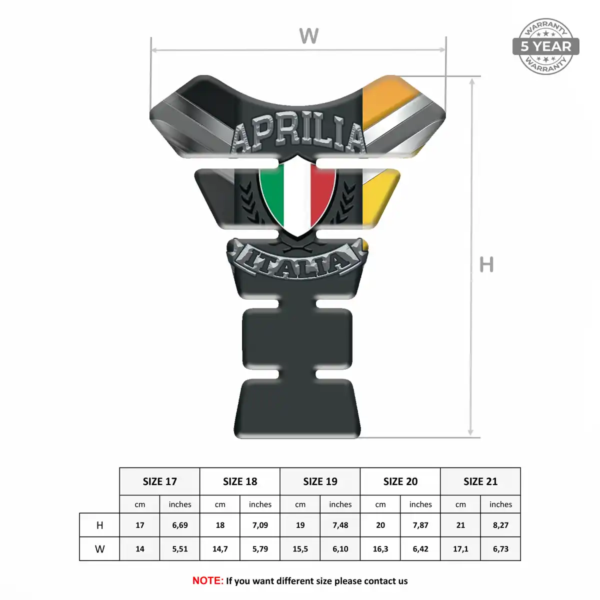 Aprilia 3D Domed Tank Pad Sleek Style