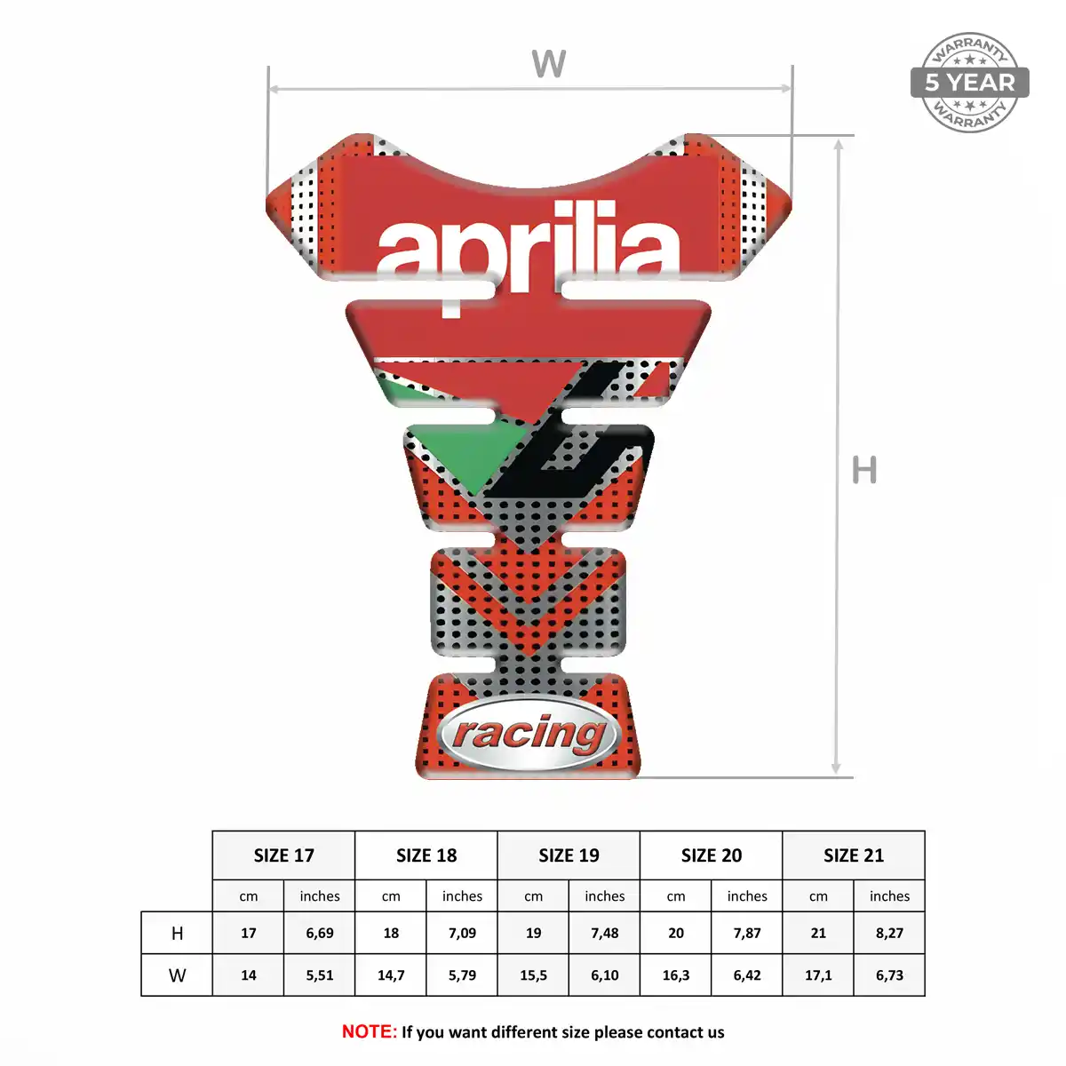 Aprilia 3D Domed Tank Pad Superior Craft