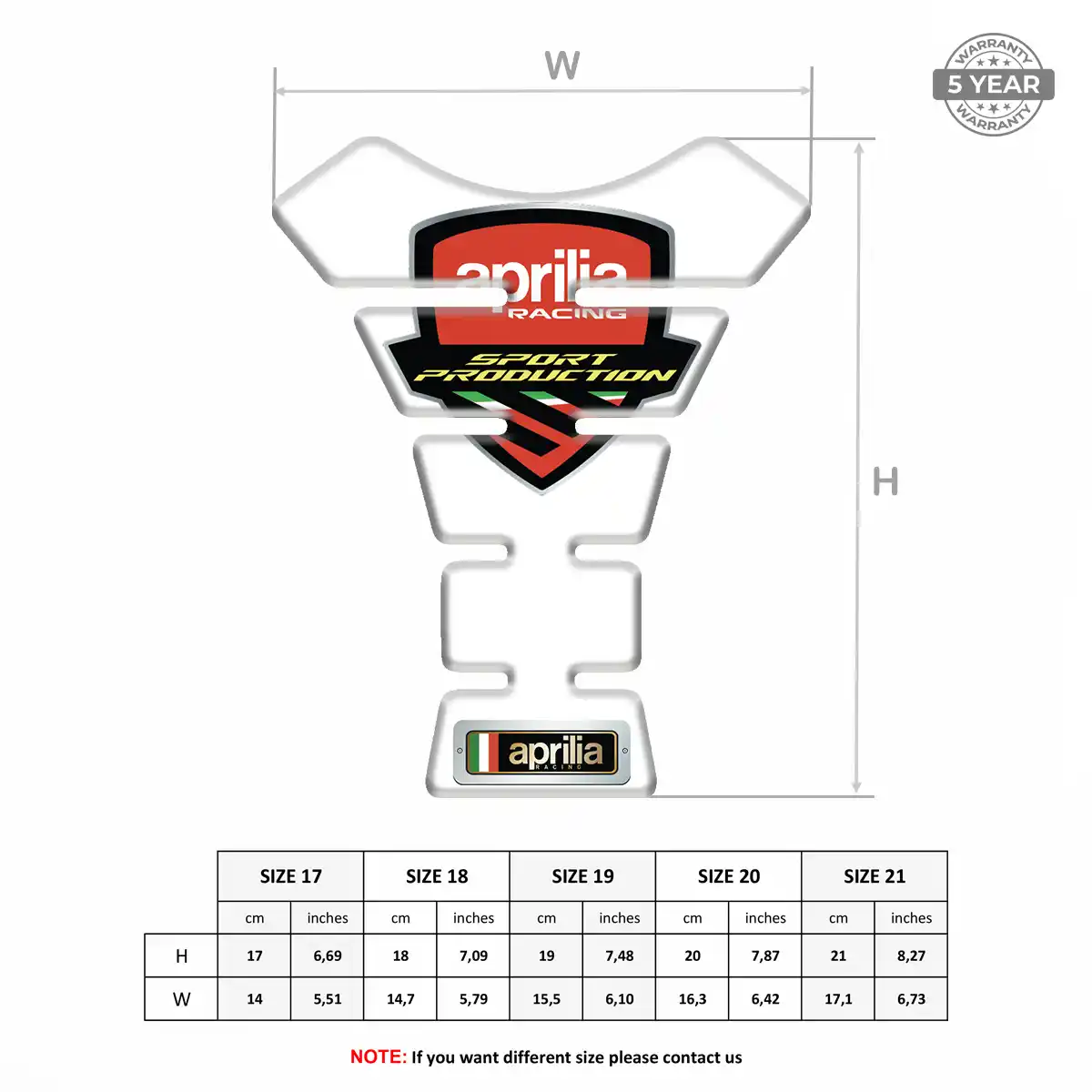 Aprilia 3D Gel Tank Pad Noble Edition
