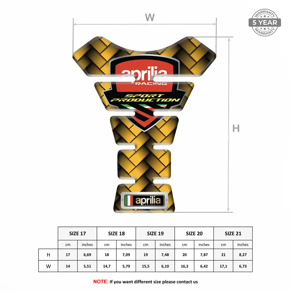 Aprilia 3D Gel Tank Pad Opulent Line