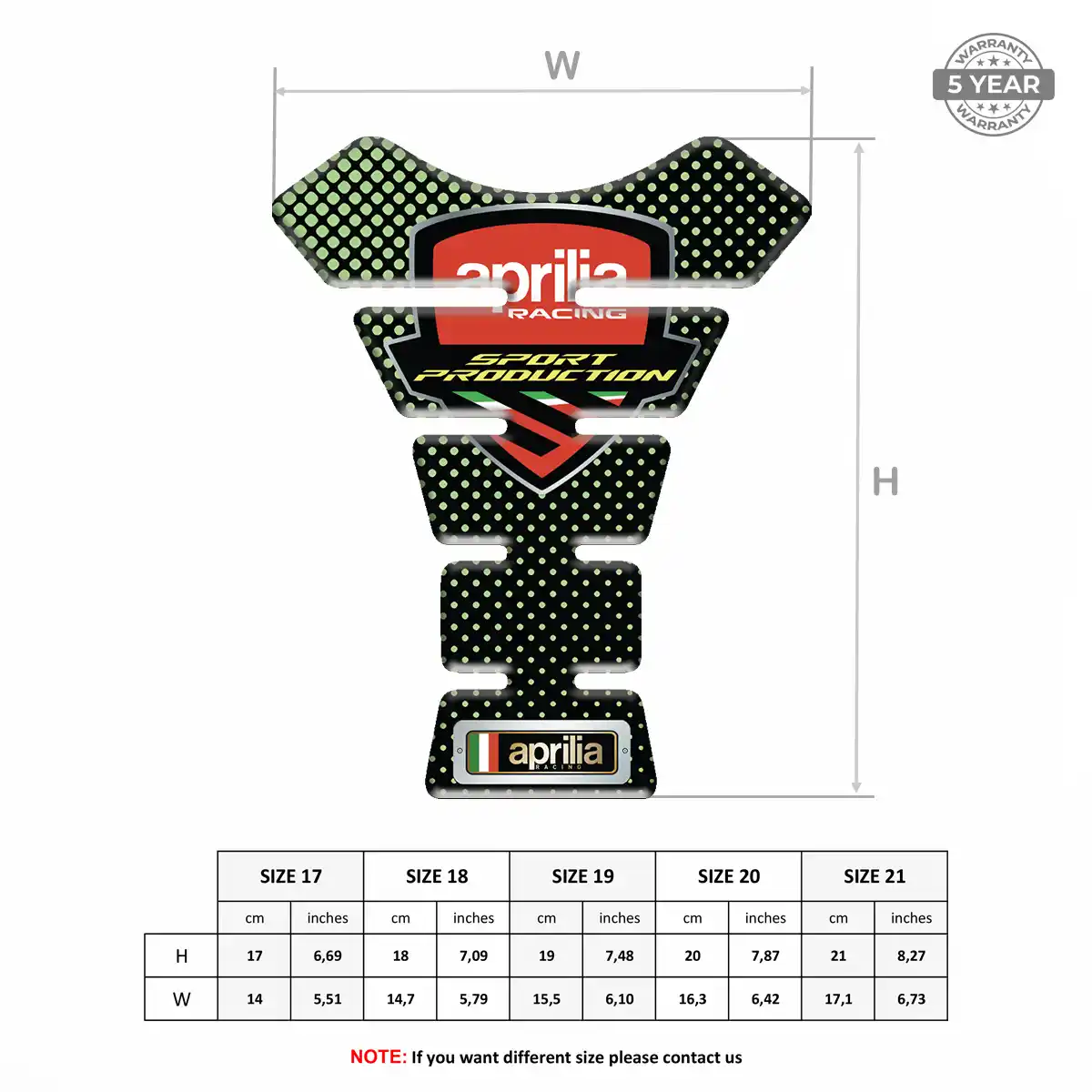 Aprilia 3D Gel Tank Pad Prestige Line