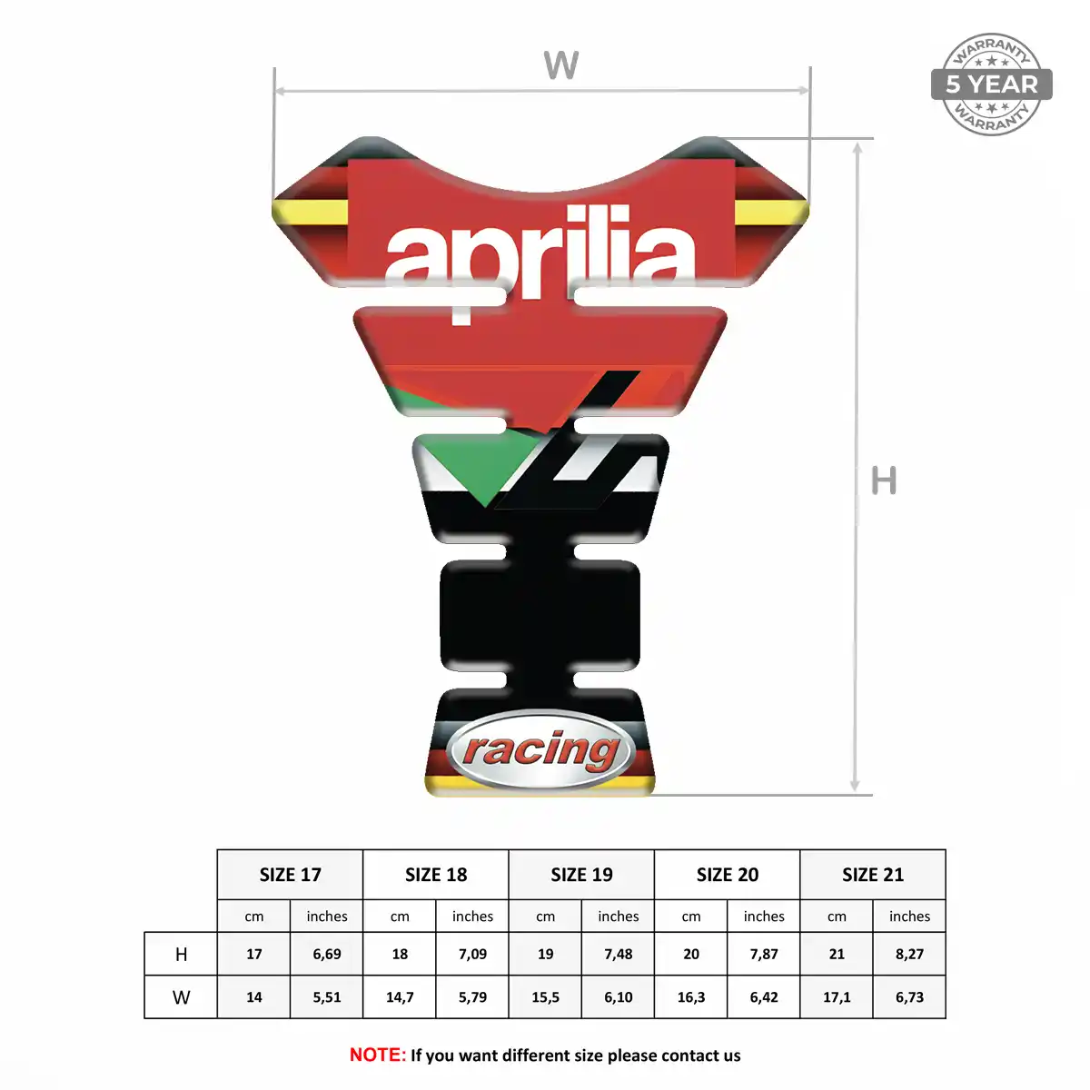 Aprilia 3D Gel Tank Pad Signature Grade