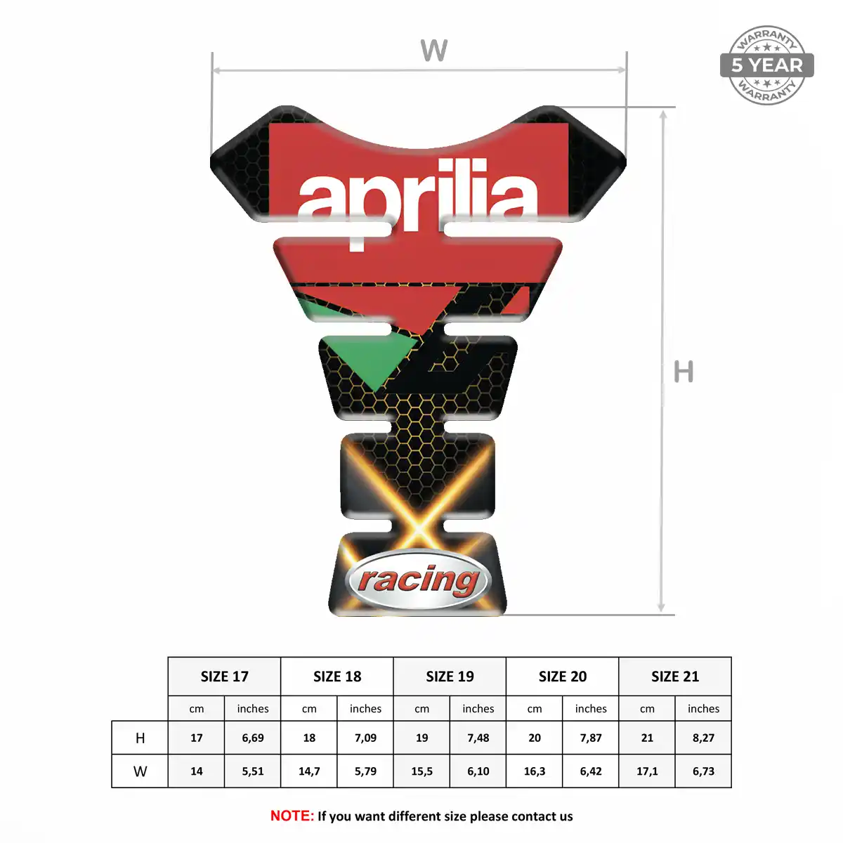 Aprilia 3D Gel Tank Pad Sleek Style