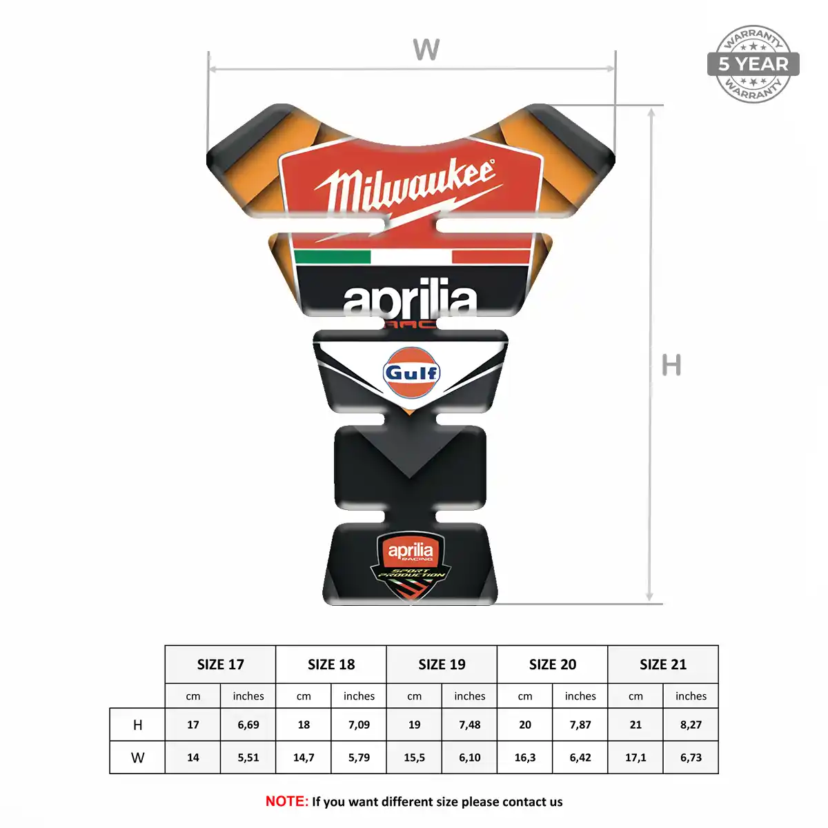 Aprilia 3D Tank Pad Sleek Style