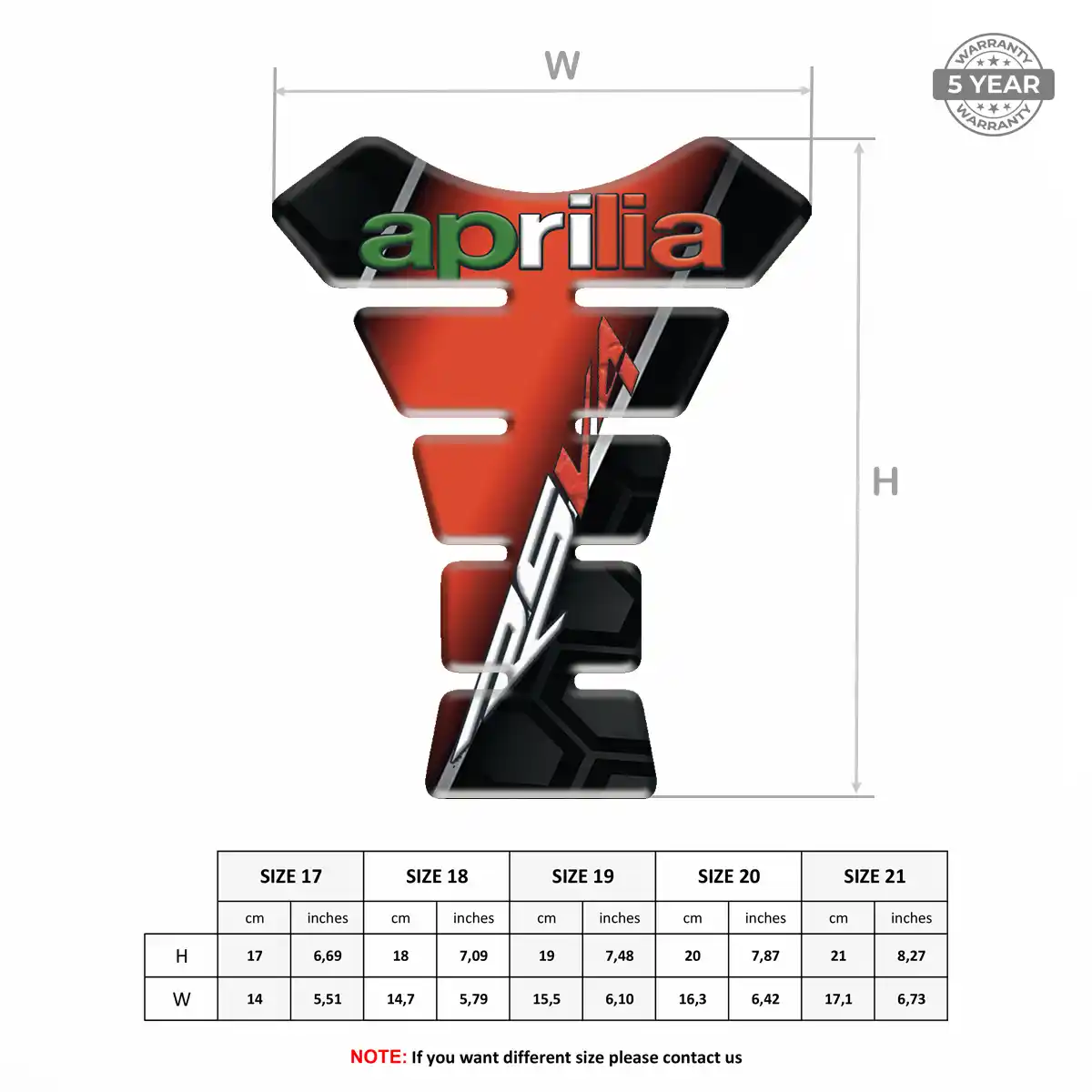 Aprilia Domed Tank Pad Elite Edition