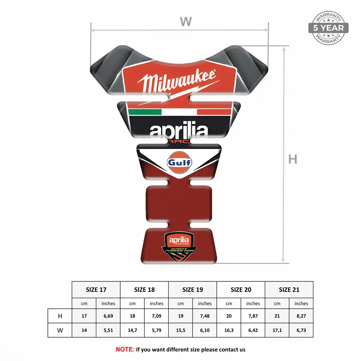 Aprilia Domed Tank Pad Exclusive Series